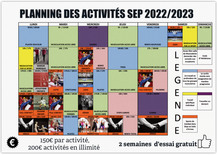 Planning général des activités de la SEP 2022-2023